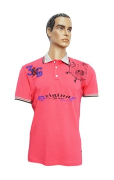 Koszulka Polo B166 wzór 3 - XL, Różowy