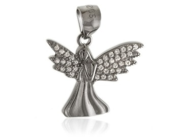 WIOSIOR SREBRNY RODOWANY ANIOŁ ANIOŁEK ANGEL w0480