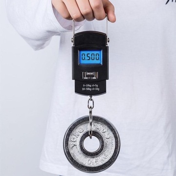 Электронные ручные рыболовные весы 50 кг.