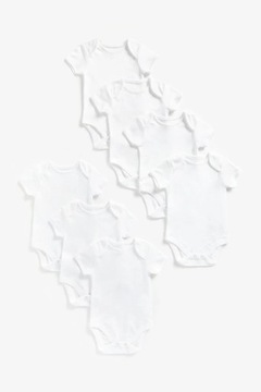 7PAK BODY DZIECIĘCE BIAŁE r.92-98CM 24-36 MIESIĘCY 7 SZTUK MEGA PACK