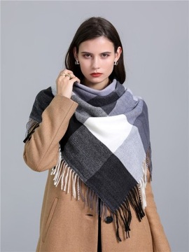 CHUSTA W KRATĘ KASZMIROWA DAMSKA SZAL DAMSKI SZALE