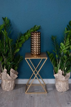 ЗОЛОТАЯ ПОДСТАВКА ДЛЯ ЦВЕТОВ ДЛЯ САДА НА ТЕРРАСЕ, СТОЛ 40СМ