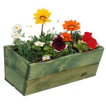 SKRZYNKA BALKONOWA NA KWIATY OGRÓD DREWNIANA 44 CM