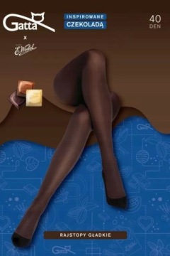Гладкие колготки Gatta Wedel 40den коричневые Dark Choco размер 4 - L