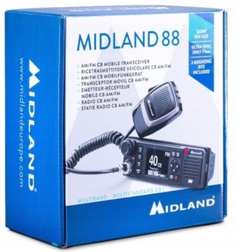 РАДИОCB MIDLAND M-88 1DIN + КРЕПЛЕНИЕ АНТЕННЫ SIRIO TITANIUM 1500 + КРОНШТЕЙН