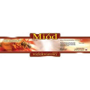 PACZKA ETYKIET/NAKLEJEK OZDOBNYCH NA MIÓD WIELOKWIATOWY (100SZT)