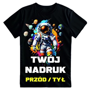 T-SHIRT Koszulka z własnym nadrukiem TWÓJ TEKST 170g FULL KOLOR