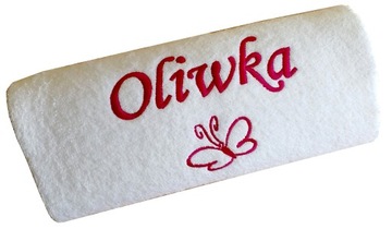 DUŻY RĘCZNIK z haftem IMIĘ prezent DZIEŃ DZIECKA