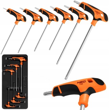 НАБОР КЛЮЧЕЙ NEO KEYS TORX TYP T, 6 ШТ. ВСТАВКА ДЛЯ ЯЩИКОВ ШКАФА 84-264