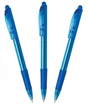 DŁUGOPIS AUTOMATYCZNY PENTEL NIEBIESKI BK417 WOW! ZESTAW 3 SZTUK