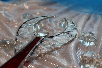 Современный стеклянный ангел, красный Тиффани.