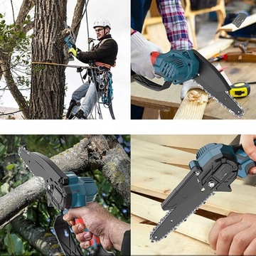 ЭЛЕКТРИЧЕСКАЯ МАЛЕНЬКАЯ ЦЕПНАЯ ПИЛА АККУМУЛЯТОРНАЯ МИНИ-ПИЛА 6 ДЮЙМОВ + АККУМУЛЯТОРЫ×2