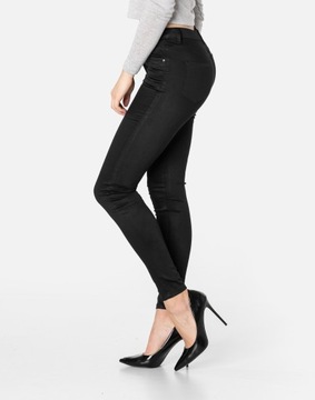 Czarne Spodnie Damskie Jeans Rurki SKINNY Wysoki Stan Strecz Dżinsy 496 r L