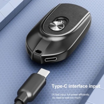 ЧЕРНОЕ Зарядное устройство POWERBANK 1200 мАч БРЕЛОК с двумя разъемами Type-C + Lightning