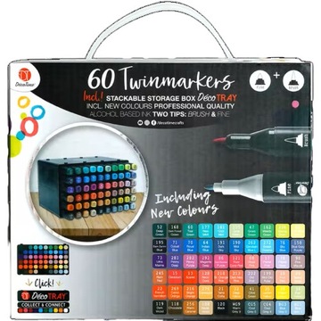 ДВОЙНЫЕ АЛКОГОЛЬНЫЕ МАРКЕРЫ TRAVELBOX 40 ШТ. ДЕКО