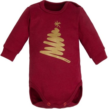BODY długi rękaw ŚWIĄTECZNE ŚWIĘTA z choinką 68