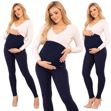 LEGGINSY CIĄŻOWE DŁUGIE GETRY SUPER KRYJĄCE S