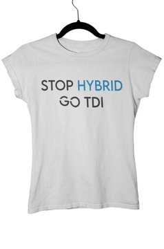 T-SHIRT KOSZULKA DAMSKA RÓŻNE WZORY SAMOCHÓD STOP HYBRID GO TDI - M