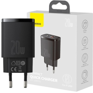 BASEUS ŁADOWARKA SIECIOWA USB PD QC 3.0 20W