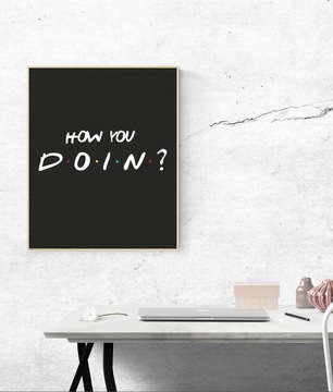Плакат Друзья - Как дела? - черный - 50х70см