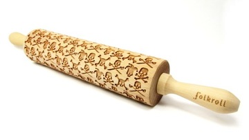 Wałek grawerowany wzór CZASZKI, duży