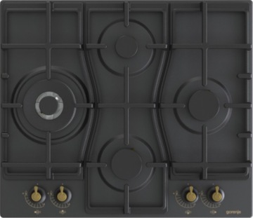 Комплект Gorenje black RETRO Духовой шкаф + газовая варочная панель + вытяжка + микроволновая печь