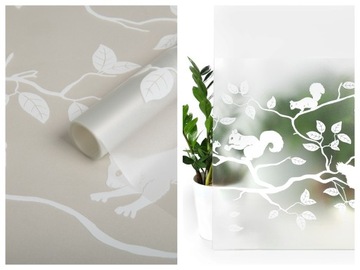 Okienna Statyczna Folia Wzór Wiewiórki Matująca