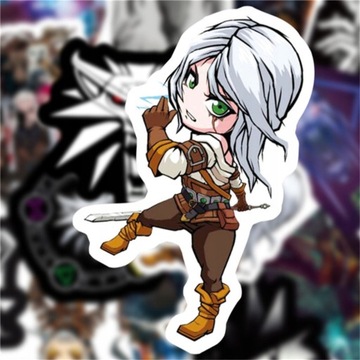 100 шт., наклейки с героями мультфильмов, аниме, игры «Ведьмак»