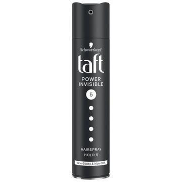 Lakier do włosów bardzo mocny Taft Power Invisible 250 ml
