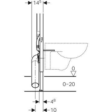 МОНТАЖНЫЙ ЭЛЕМЕНТ ДЛЯ УНИТАЗА DUOFIX 114CM GEBERIT SIGMA