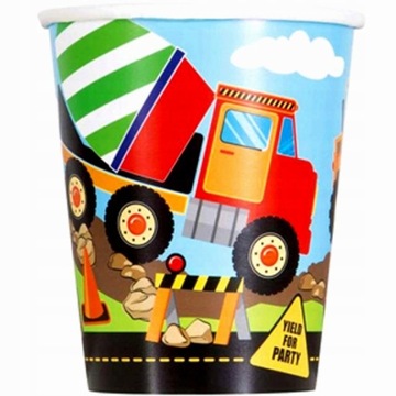 С ДНЕМ РОЖДЕНИЯ баннер строительная площадка транспортные средства экскаватор гирлянда на день рождения