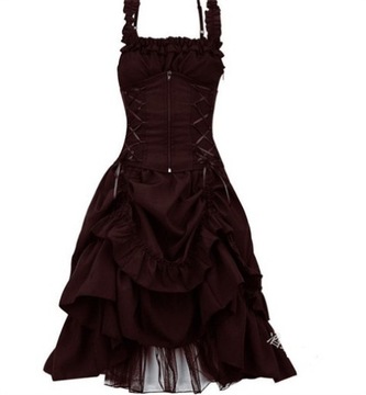 Gorsetowa sukienka vintage cos gothic sukienki