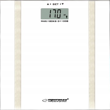 WAGA ŁAZIENKOWA LED SZKLANA Slim 6mm 180kg FITNESS