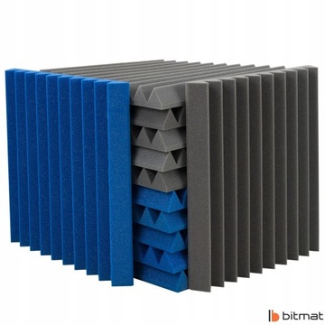 Panel akustyczny wygłuszający klin szary niebieski do salonu wewnętrzne