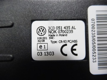 Держатель адаптера для телефона NOKIA VW Passat B6 3C0051435L