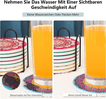 НАБОР КЕРАМИЧЕСКИХ ПРОБКОВЫХ ПОДДЕРЖОК ДЛЯ КОФЕ MANDALA 8 ШТ.