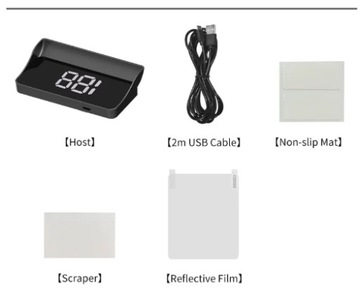 SAMOCHODOWY WYŚWIETLACZ PRZEDNIEJ SZYBY PRĘDKOŚCIOMIERZ ZEGAR CYFROWY USB