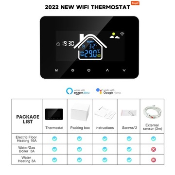 Температура Tuya Wi -Fi Thermostat Регулятор 16A LCD
