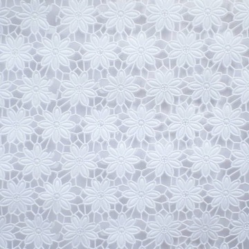 Скатерть белая КРУЖЕВО, маленькие ЦВЕТЫ, РАСКРАС, 138х10см