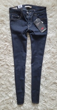 granatowe LEVI'S 711 Skinny W26 L32 26x32 _PREMIUM