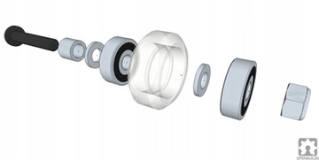 НАБОР РОЛИКОВ С V-ПАЗОМ + ЭКСЦЕНТРИЧЕСКИЙ ВИНТ 4 ШТ.