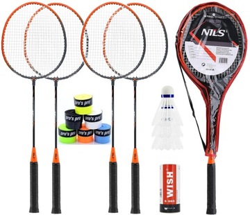 Набор для бадминтона, 2 ракетки + чехол NILS Прочный для игры