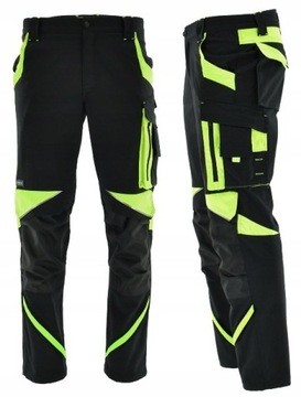 SPODNIE ROBOCZE ELASTYCZNE NEOFLEX STRETCH SPANDEX ODBLASKOWE BHP 48