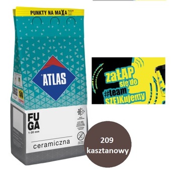 ATLAS FUGA CERAMICZNA 209 KASZTANOWY 2KG