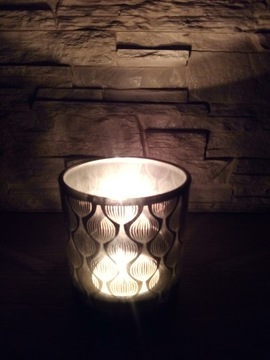 ŚWIECZNIK LUSTRZANY WZÓR ROŚLINNY NA TEALIGHT 2039