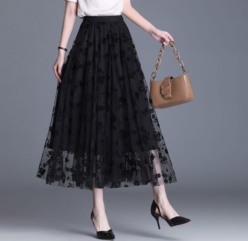 Плиссированная юбка миди в стиле гонг, размер 3XL