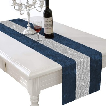 BIEŻNIK GRUBY CYRKONIE VELVET 40x140 WELWET WELUR