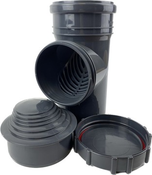Rewizja 63-100mm rury 110mm czyszczak z sitkiem, GALECO grafit 7015