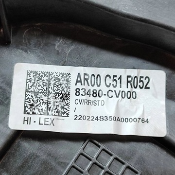 KIA EV6 2022 PRAVÁ STRANA MECHANIZMUS ZVEDÁNÍ OKNO ZADNÍ BEZ MOTORU