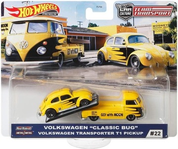 HOT WHEELS VOLKSWAGEN CLASSIC BUG TRANSPORTER T1 PICKUP TEAM TRANSPORT #22